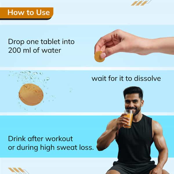 Kratoz Electrolyte Effervescent Tablets For Hydration & Energy Support (20 Tablets) - Orange