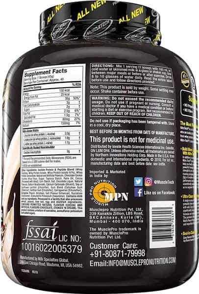 Muscletech Cookies And Cream Nitro Tech - 3000 Gm