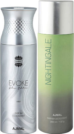 Ajmal Evoke Silver Edition For Him For Men And Nightingale For Men & Women Each 200ml (Total 400ml)