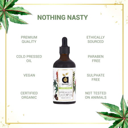 Anveya Jamaican Black Castor Oil Cold-Pressed Organic 100ml