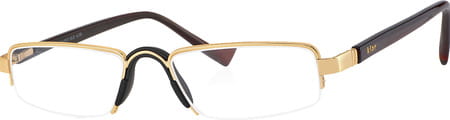 Klar Eye Half Rim Rectangle Reading Glasses Men And Women +0.75 To +3.50 +2.0 Power Yellow Gold