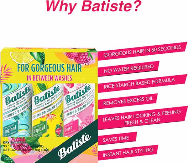 Batiste Dry Shampoo - 150Ml (Pack Of 3 X 50Ml)