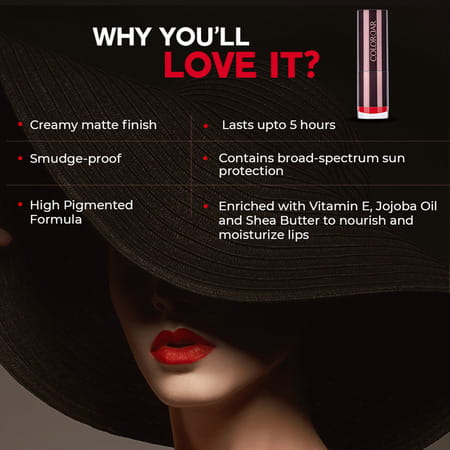 Colorbar Velvet Matte Lipstick- Rum Raisin