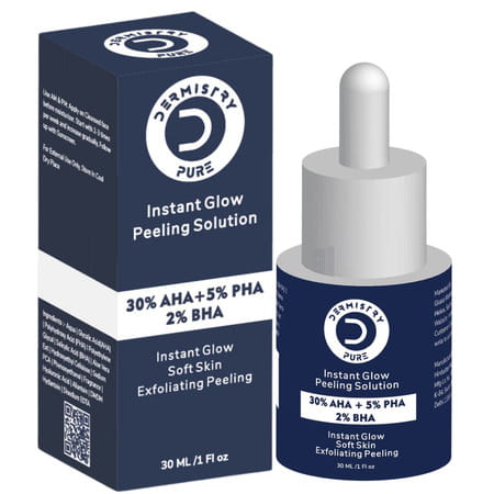 Dermistry 30% Aha 5% Pha 2% Bha Peeling Exfoliating Solution Serum For Instant Glow Brightening 30ml