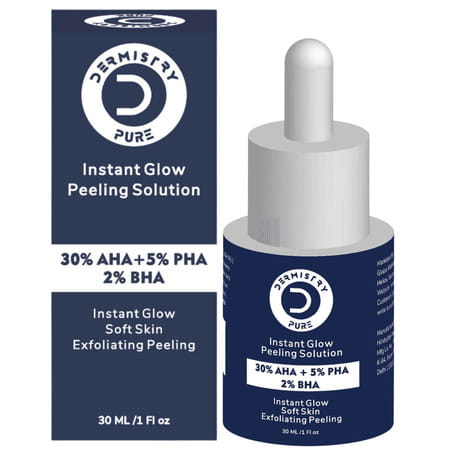 Dermistry 30% Aha 5% Pha 2% Bha Peeling Exfoliating Solution Serum For Instant Glow Brightening 30ml