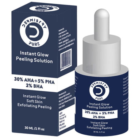Dermistry 30% Aha 5% Pha 2% Bha Peeling Exfoliating Solution Serum For Instant Glow Brightening 30ml