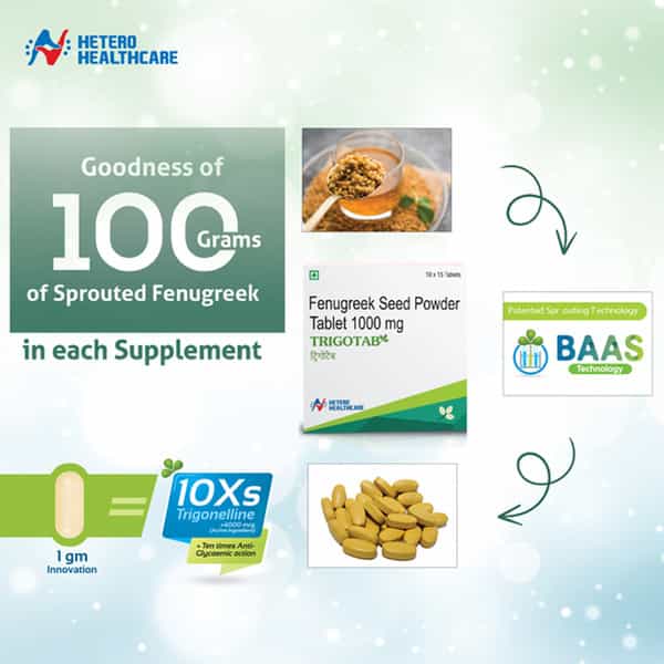 Trigotab Fenugreek Seed Extract Powder Tablets For Diabetes - 150 Tablets