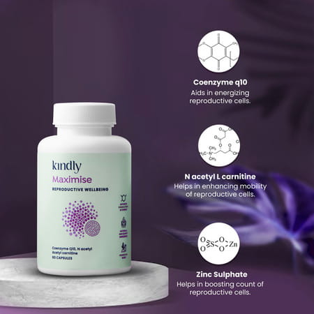 Kindly Health Acetyl L Carnitine Maximise Capsules | Male Reproductive Health | 60 Pcs | Pack Of 1