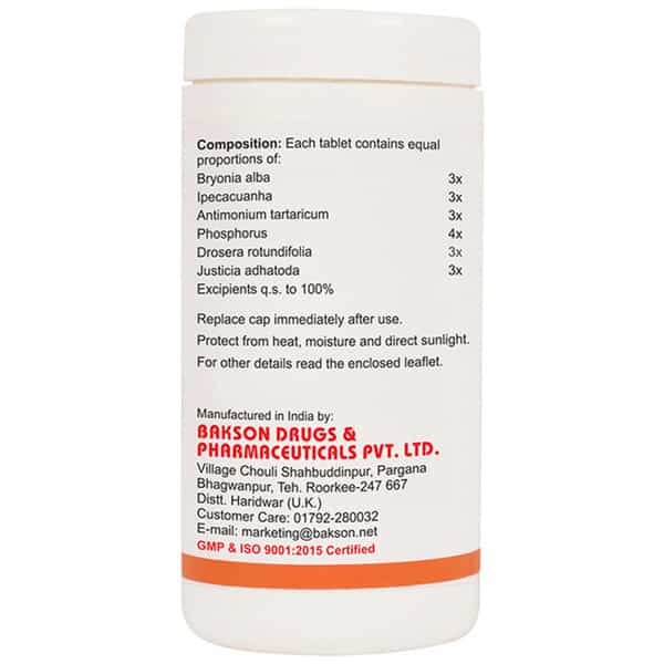 Baksons Homoeopathy Kof Aid Tablet 200 No's