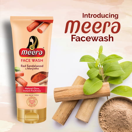 Meera Red Sandalwood & Manjistha Face Wash,For Natural Glow & Instant Freshness, All Skin Types 200g