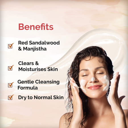 Meera Red Sandalwood & Manjistha Face Wash,For Natural Glow & Instant Freshness, All Skin Types 200g