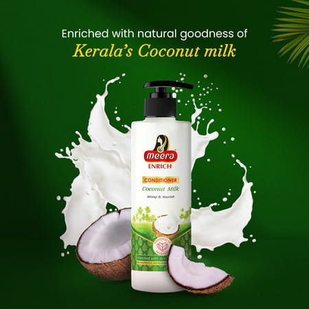 Meera Enrich Conditioner For Strong & Nourish Hair,With Kerala'S Coconut Milk,Paraben Free,250ml