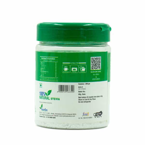 Sugar Fighter Stevia Powder Jar & Tablet - No Calories Natural Combo - 200 Grm Powder + 200 Tablets