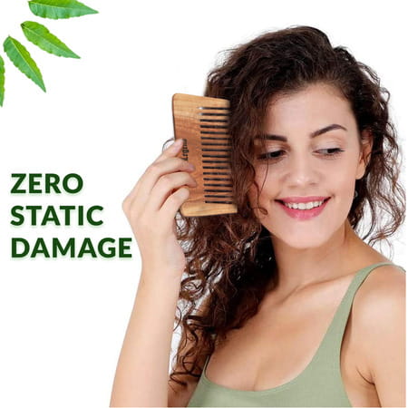 The Legend Organic Neem Wooden Wide Teeth Comb