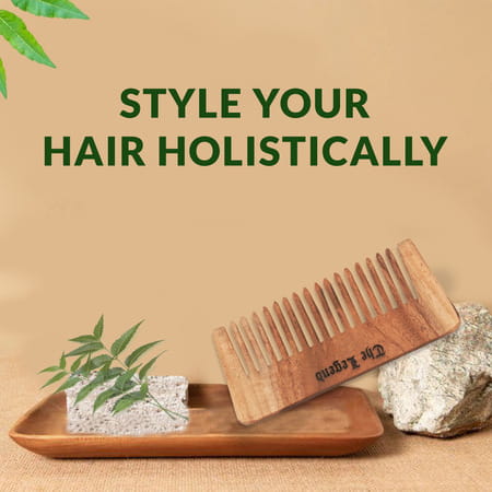 The Legend Organic Neem Wooden Wide Teeth Comb