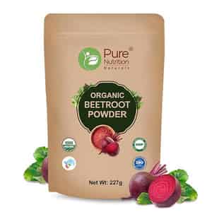 Pure Nutrition Organic Beetroot Powder For Eating | Drinking | Hair Care & Face Packs - 227g