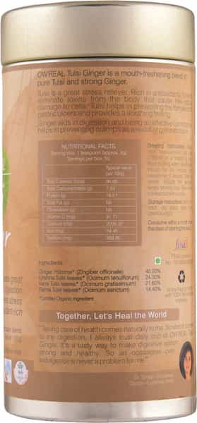 Organic Wellness Owreal Tulsi Ginger Tea Refill 100 Gm