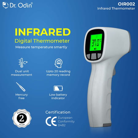 Dr. Odin Oir002 Non-Contact Thermometer Instant Accurate Forehead & Room Temp Readings White 1 No'S