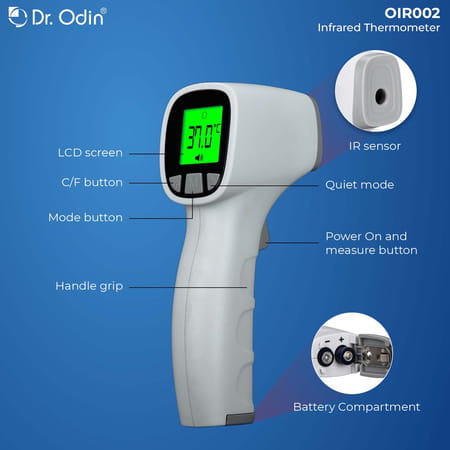 Dr. Odin Oir002 Non-Contact Thermometer Instant Accurate Forehead & Room Temp Readings White 1 No'S