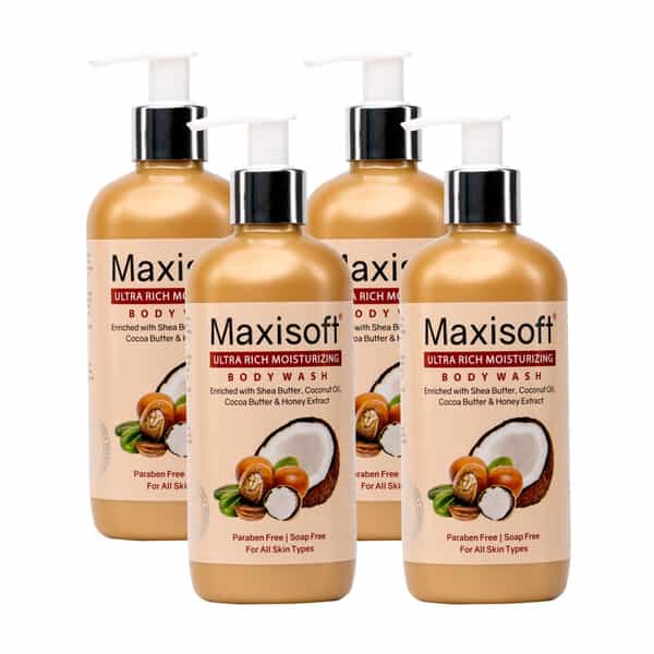 Maxisoft Ultra Rich Moisturizing Body Wash | All Skin Types | 300 Ml | Pack Of 4
