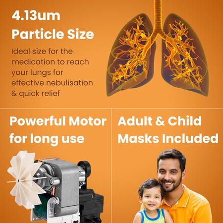 Medtech Handyneb Super Ultra Compact Nebulizer Machine With Complete Mask Kit For Adult And Child