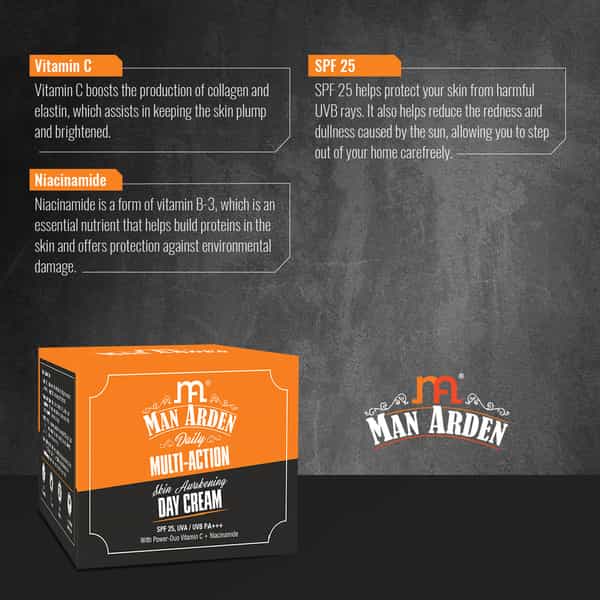 Man Arden Daily Multi-Action Skin Awakening Day Cream Vitamin C + Spf 25 Uva/Uvb Pa+++ 50G