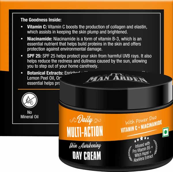 Man Arden Daily Multi-Action Skin Awakening Day Cream Vitamin C + Spf 25 Uva/Uvb Pa+++ 50G