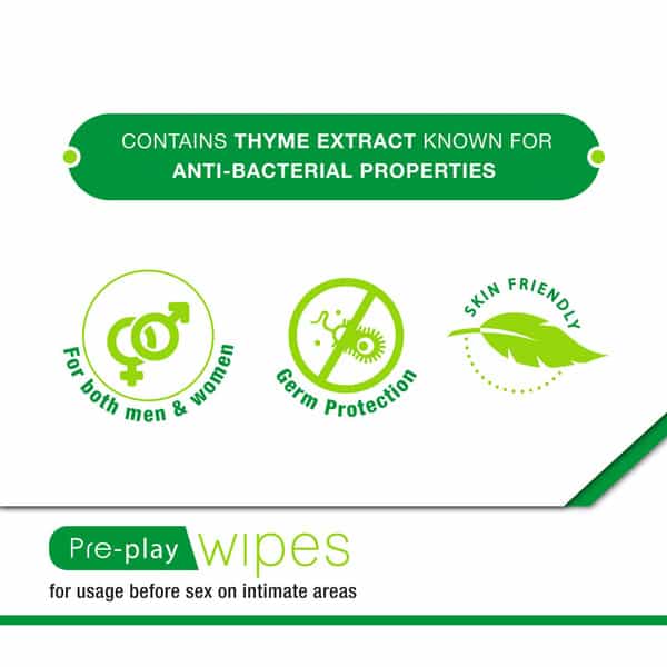 Skore Pre Play Wipes Green (10 Sachets) (Pack Of 3)