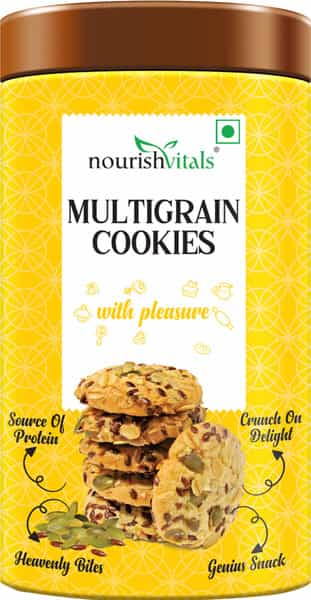 Nourishvitals Multigrain Cookies Heavenly Bites Source Of Protein Crunchy Delights 120G