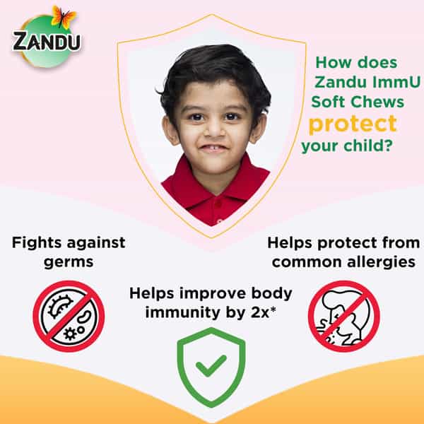 Zandu Immu Tasty Ayurvedic Strawberry Immunity Soft Chews Packet Of 14