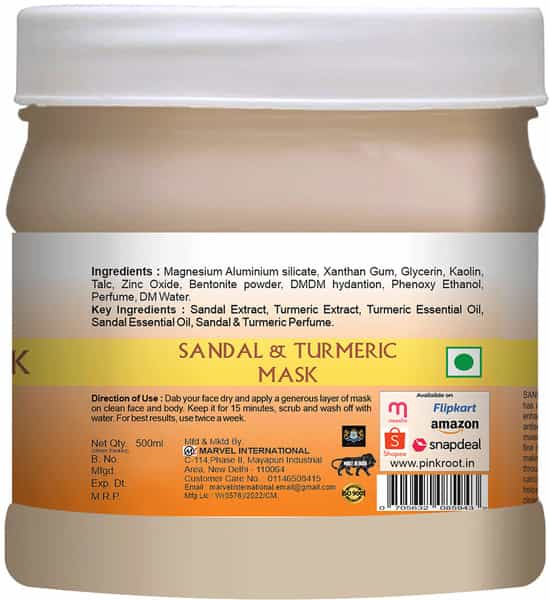 Pink Root Sandal & Turmeric Mask Mask With Aloe Vera 500Gm