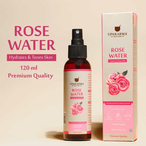 Upakarma Ayurveda Premium Pure Natural Rose Water Spray Gulab Jal-120Ml