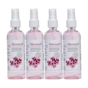 Maxisoft Japanese Cherry Blossom Sanitizer Spray | Aloe Vera Neem & Vitamin E (120 Ml Pack Of 4)