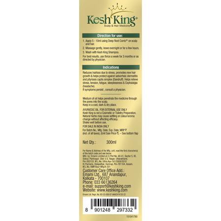 Kesh King Gold Ayurvedic Hair Oil With 21 Herbs And Gro-Biotin 300 Ml