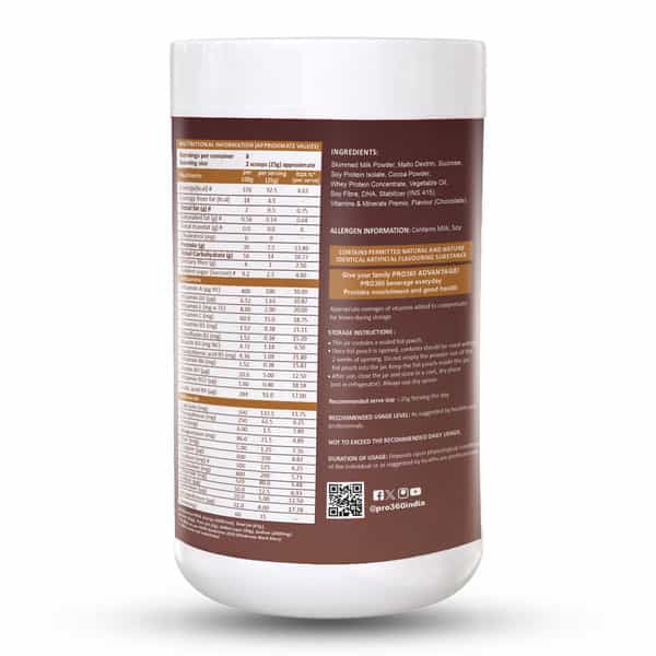 Pro360 Classic Chocolate Nutritional Protein Supplement Powder Jar Of 200 G