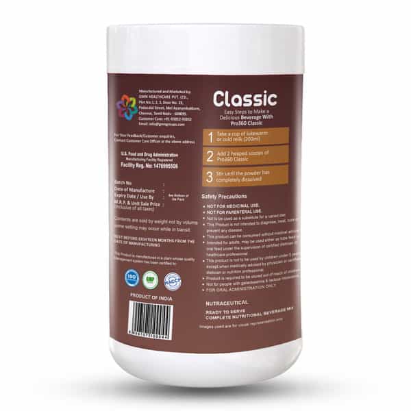 Pro360 Classic Chocolate Nutritional Protein Supplement Powder Jar Of 200 G