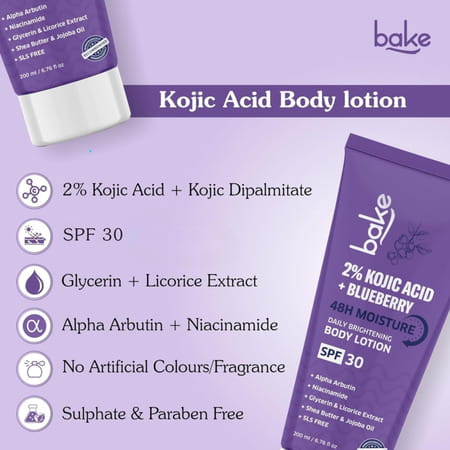 Bake 2% Kojic Brightening Body Lotion With Niacinamide & Spf 30 For Pigmentation (200ml)