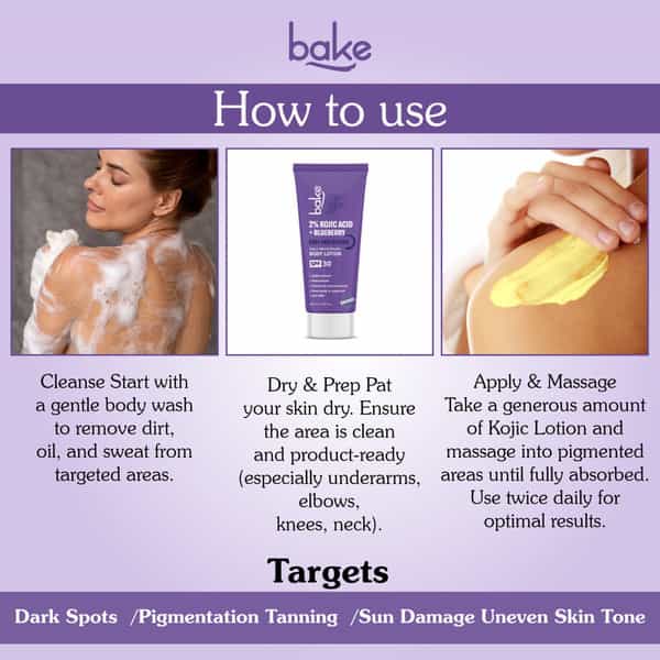 Bake 2% Kojic Brightening Body Lotion With Niacinamide & Spf 30 For Pigmentation (200Ml)