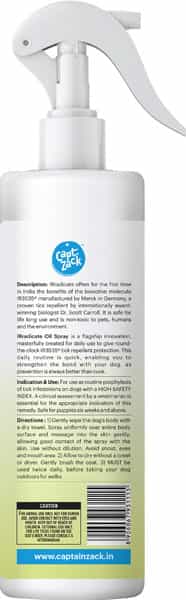 Captain Zack Vet Care - Irradicate Tick Repellent Oil Spray For Dogs 250 Ml