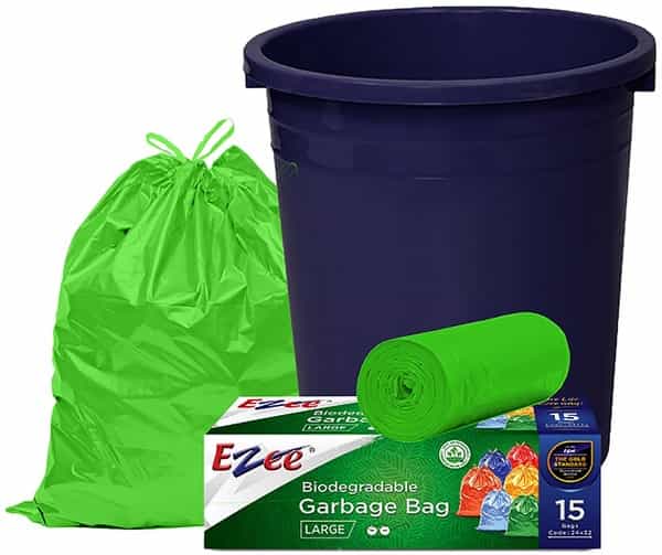 Ezee Bio-Degradable Large  Garbage Bags (24 X 32 Inches) Packet Of 15