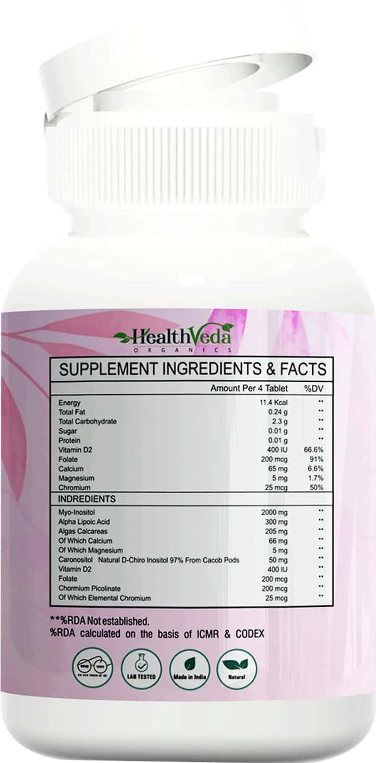 Buy HEALTH VEDA ORGANICS PLANT BASED PCOS MULTIVITAMIN SUPPLEMENT, 60