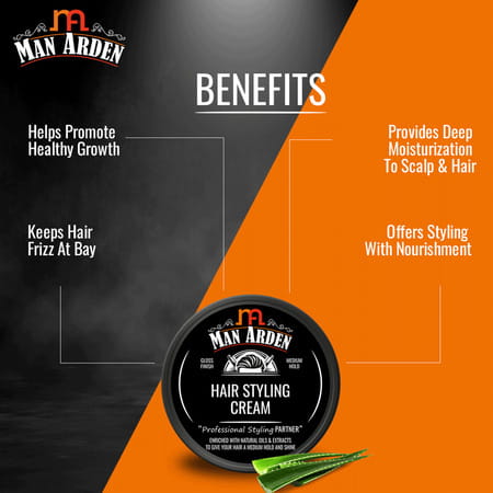 Man Arden Hair Styling Cream Professional Styling For Gloss Finish Medium Hold Easy Wash Off 50gm