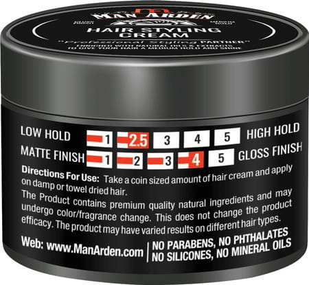 Man Arden Hair Styling Cream Professional Styling For Gloss Finish Medium Hold Easy Wash Off 50gm