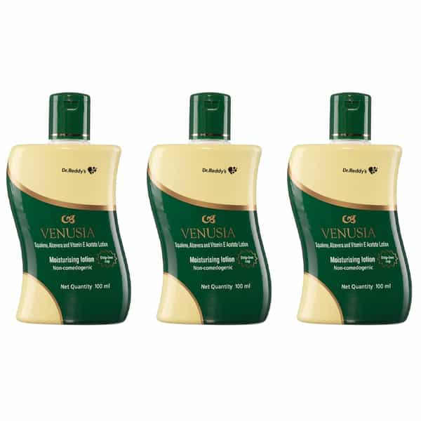 Venusia Moisturizing Lotion For Normal Skin With Natural Aloe Vera 100 Ml X Pack Of 3 (300 Ml)