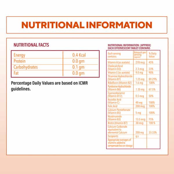 Zingavita Multivitamin For Kids Healthy Growth Immunity Booster 20 Fizzy Tablets Orange