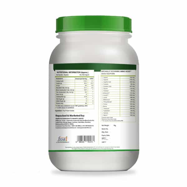 Pure Nutrition Pea Protein Isolate Powder | 100% Pure Plant-Based Protein | 25.5G Protein | 1Kg