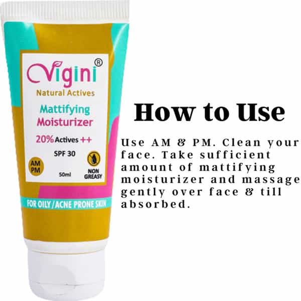 Vigini Anti Acne Oil Mattifying Face Moisturizer Prone Pimple Removal Cream & Face Wash (150Ml+50Ml)