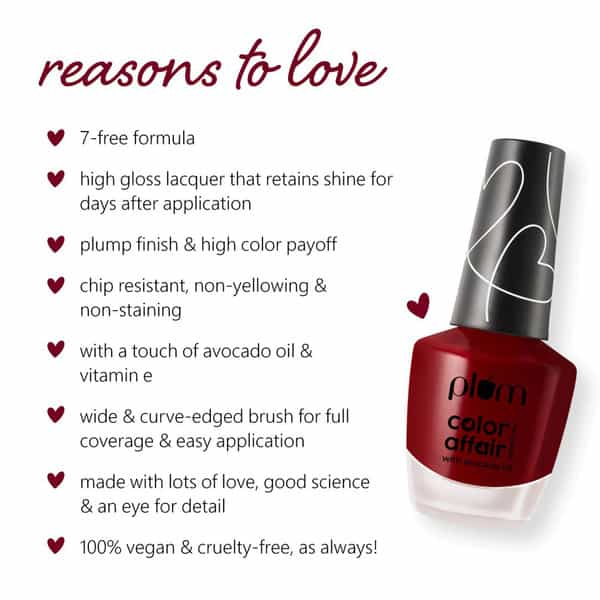 Plum Color Affair Nail Polish - Ruby Wine - 142 7-Free Formula 11 Ml