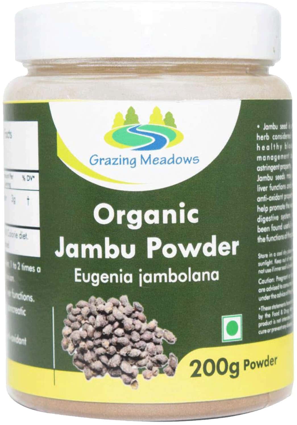Grazing Meadows Organic Jamun Seed Powder 200 Gms (Pack Of 5)