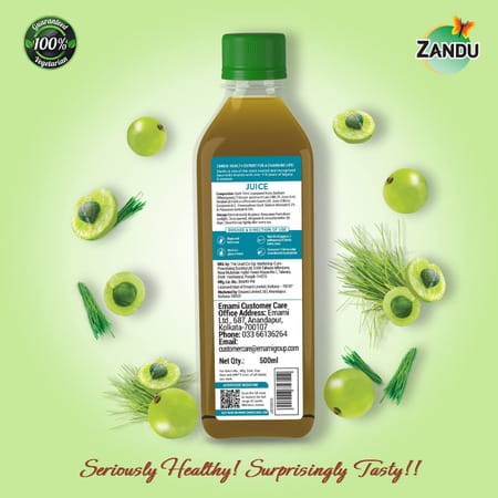 Zandu Detox Juice With Wheatgrass & Amla 500 Ml